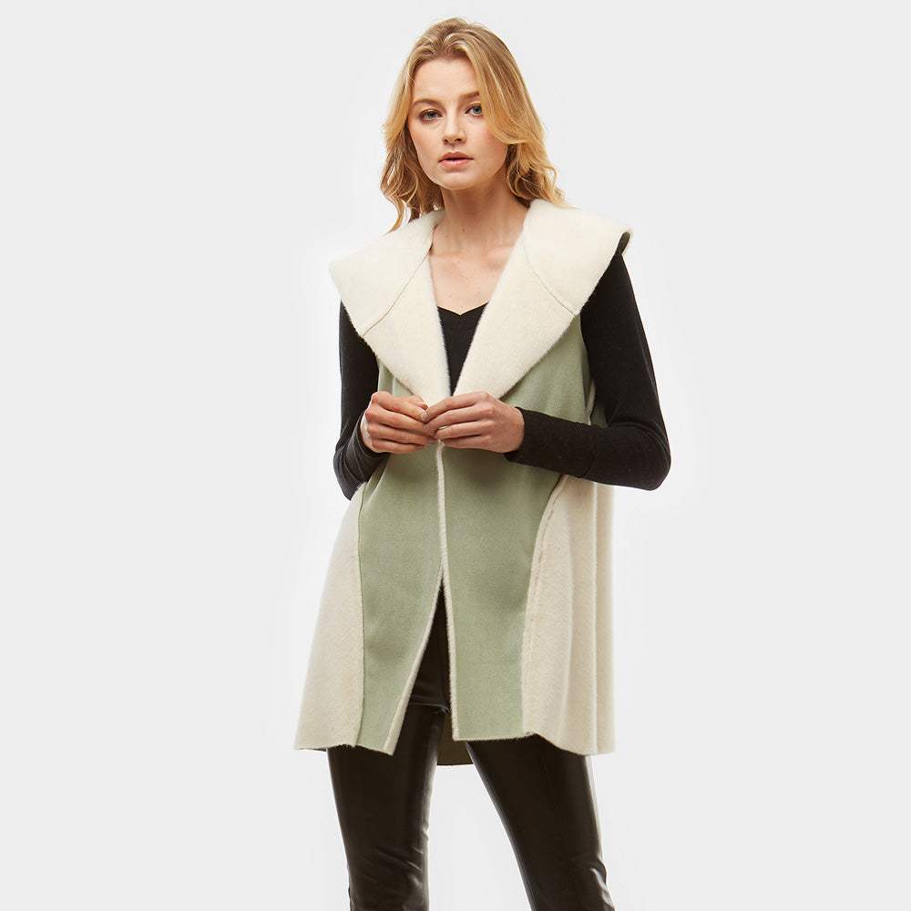 Faux Suede Faux Fur Lining Vest - Madeline Love - Flyclothing LLC