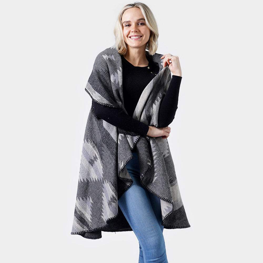 WESTERN PATTERN ROUND VEST - Madeline Love - Flyclothing LLC