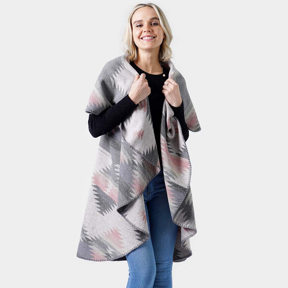 WESTERN PATTERN ROUND VEST - Madeline Love - Flyclothing LLC