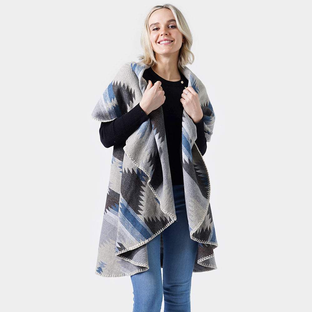 WESTERN PATTERN ROUND VEST - Madeline Love - Flyclothing LLC