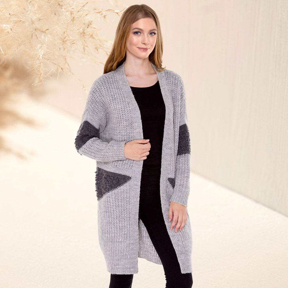 Soft Knit Furry Decoration Long Cardigan - Madeline Love - Flyclothing LLC
