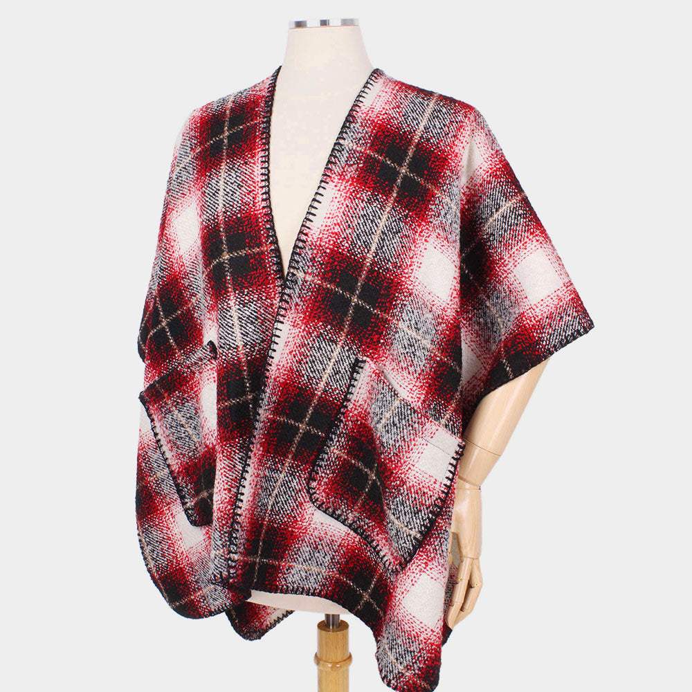Plaid Cape Vest Poncho - Madeline Love - Flyclothing LLC