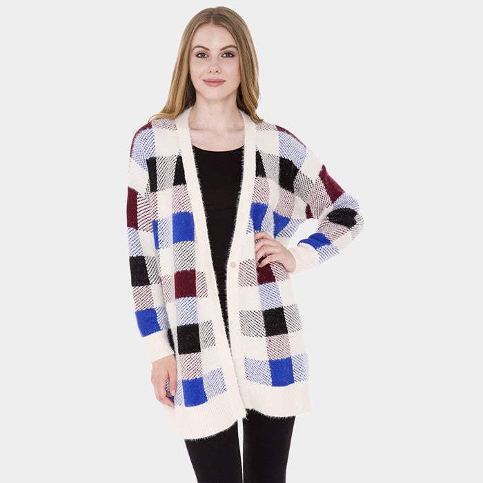 Plaid Check Cardigan - Madeline Love - Flyclothing LLC