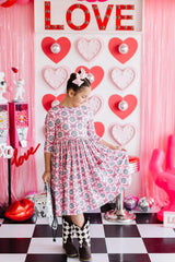 SALE Disco Bows 3/4 Sleeve Pocket Twirl Dress - Mila & Rose ® - Flyclothing LLC