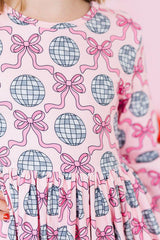 SALE Disco Bows 3/4 Sleeve Pocket Twirl Dress - Mila & Rose ® - Flyclothing LLC