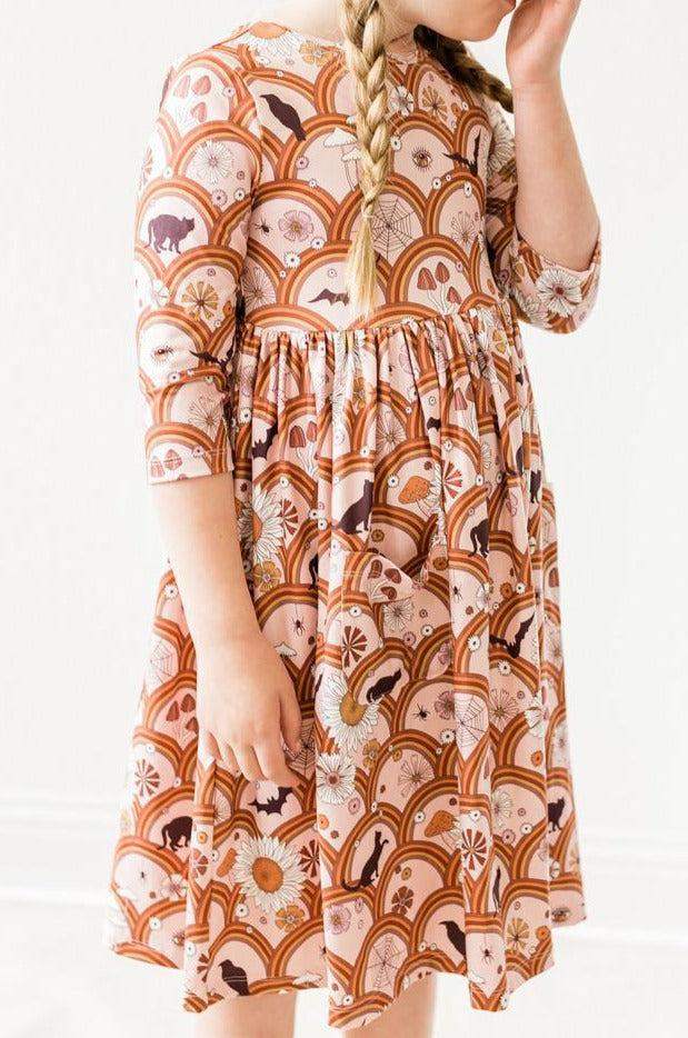 SALE Hocus Pocus 3/4 Sleeve Pocket Twirl Dress - Mila & Rose ® - Flyclothing LLC