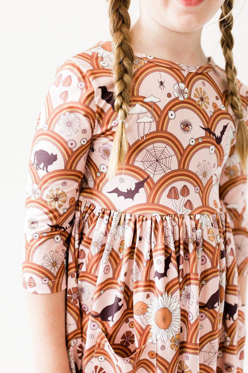 SALE Hocus Pocus 3/4 Sleeve Pocket Twirl Dress - Mila & Rose ® - Flyclothing LLC