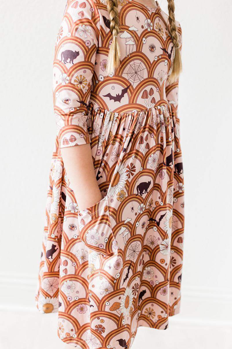 SALE Hocus Pocus 3/4 Sleeve Pocket Twirl Dress - Mila & Rose ® - Flyclothing LLC