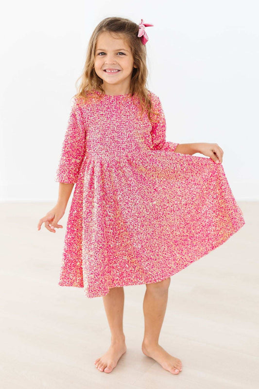 SALE Hot Pink Sequin Dress - Mila & Rose ® - Flyclothing LLC