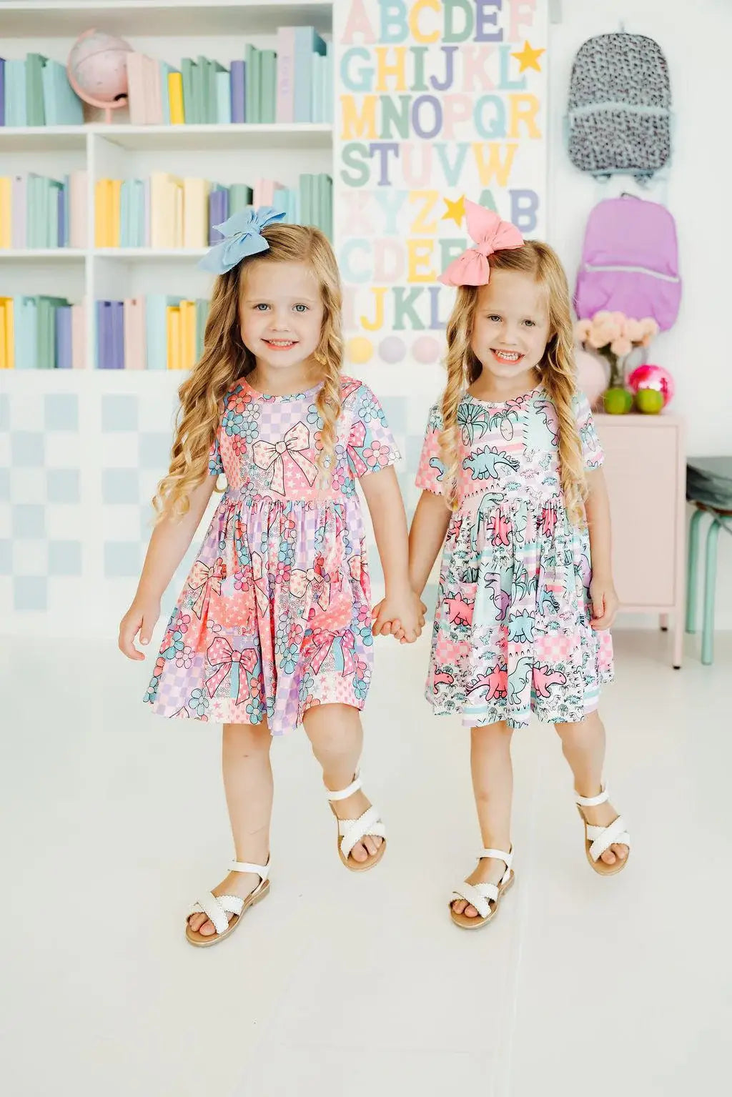 SALE Quilted Dinos S/S Pocket Twirl Dress - Mila & Rose ® - Flyclothing LLC