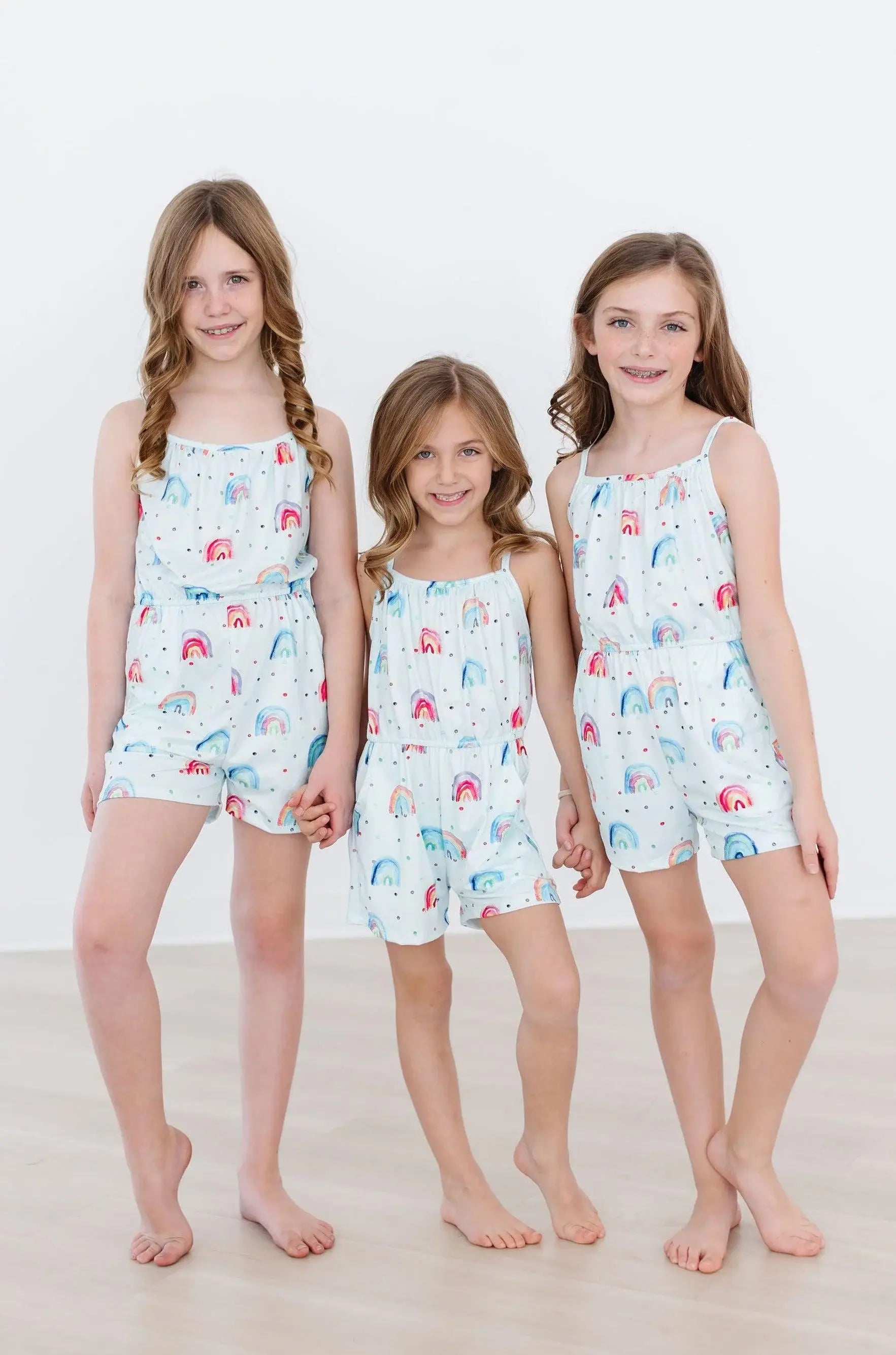SALE Rainbow Grooves Strappy Play Romper - Mila & Rose ® - Flyclothing LLC