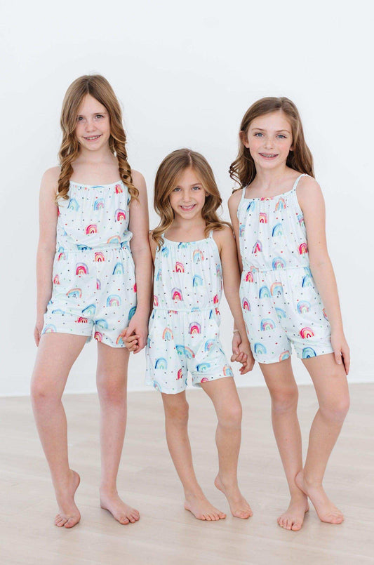 SALE Rainbow Grooves Strappy Play Romper - Mila & Rose ® - Flyclothing LLC