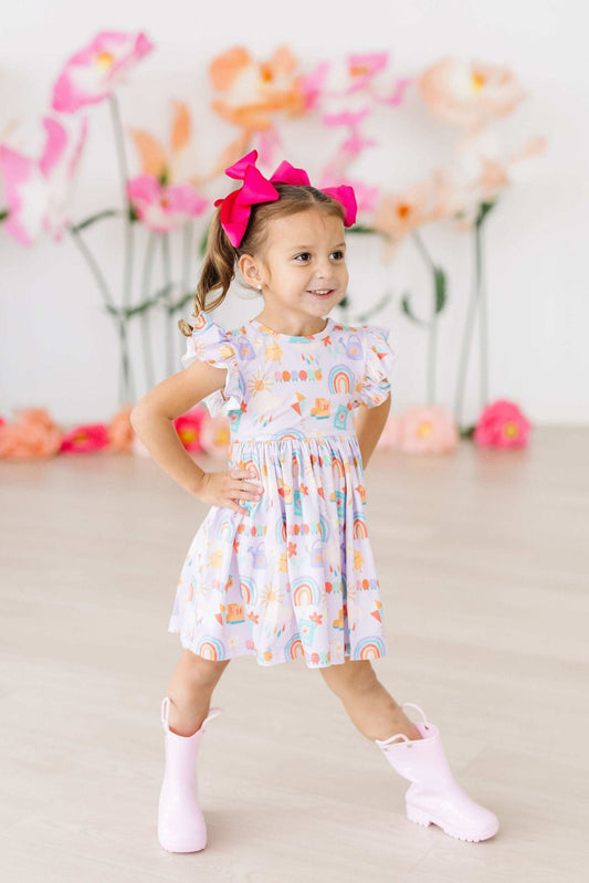 SALE Rainy Day Flutter Sleeve Twirl Dress - Mila & Rose ® - Flyclothing LLC