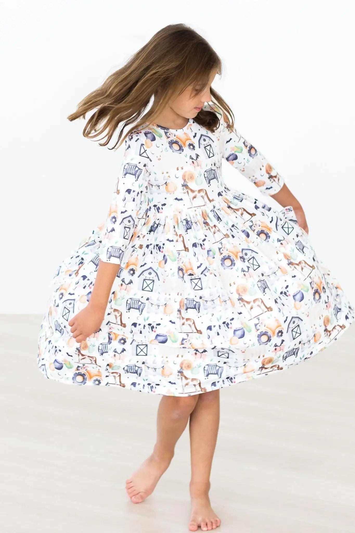 SALE Stay Spooky 3/4 Sleeve Pocket Twirl Dress - Mila & Rose ® - Flyclothing LLC
