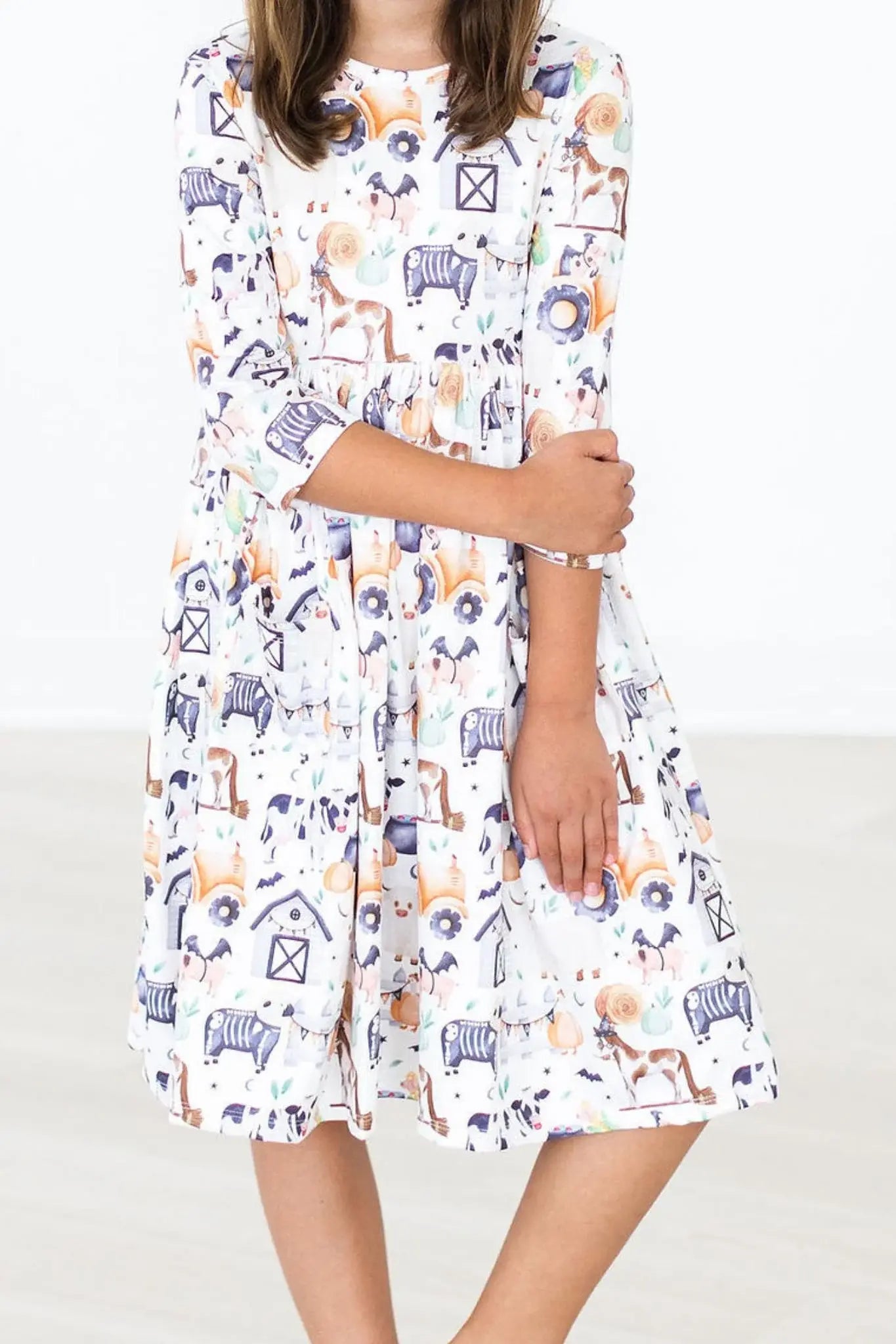 SALE Stay Spooky 3/4 Sleeve Pocket Twirl Dress - Mila & Rose ® - Flyclothing LLC