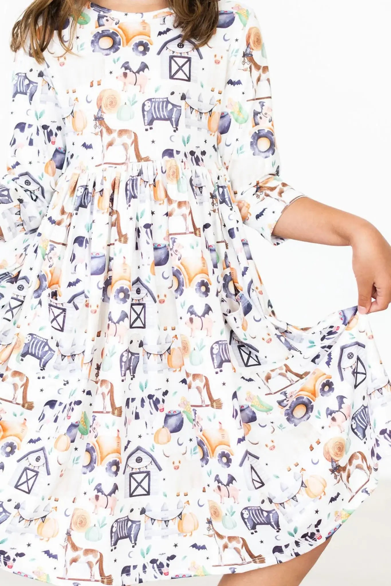 SALE Stay Spooky 3/4 Sleeve Pocket Twirl Dress - Mila & Rose ® - Flyclothing LLC