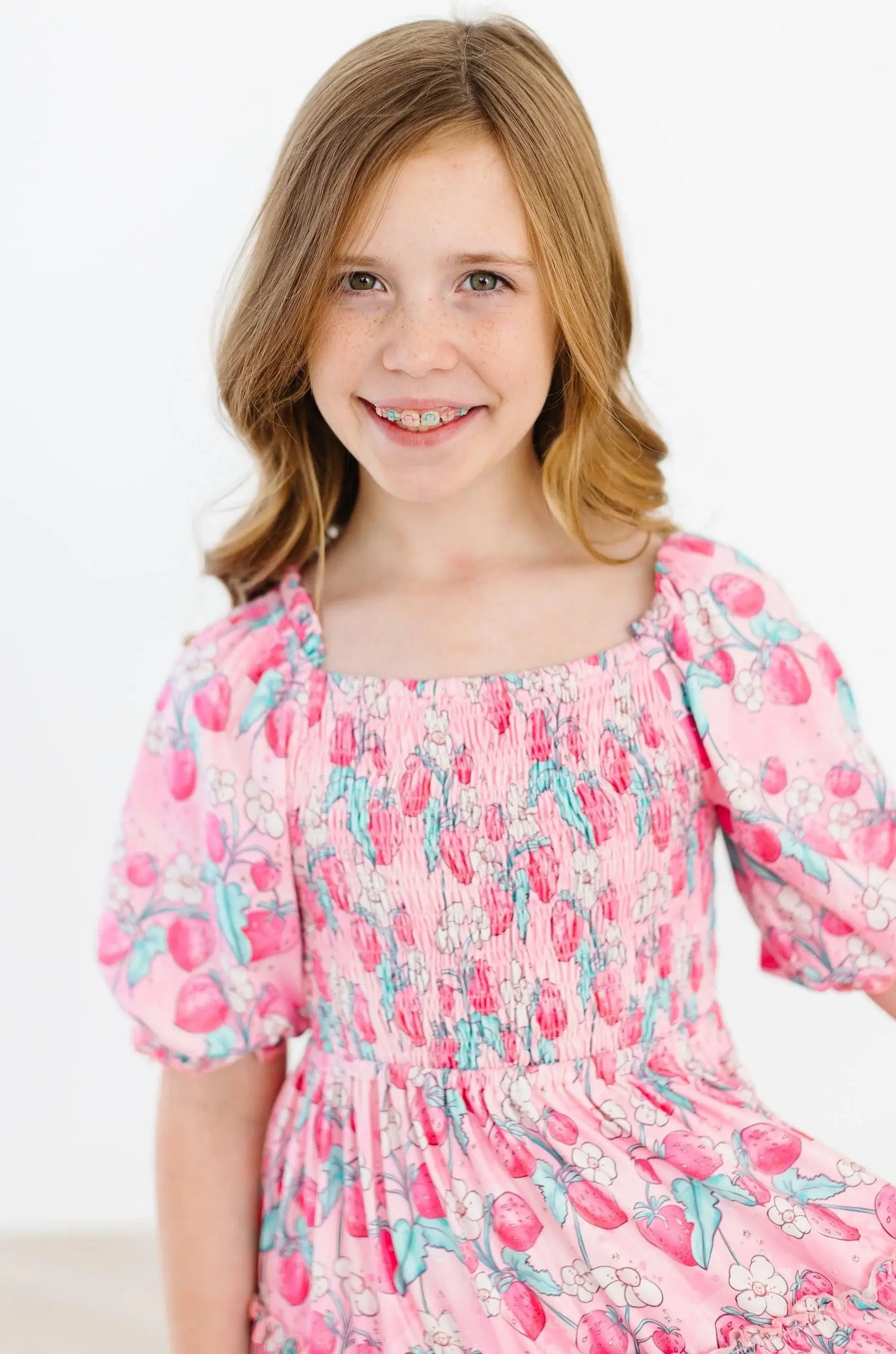 SALE Strawberry Shortcake Smocked Ruffle Dress - Mila & Rose ® - Flyclothing LLC