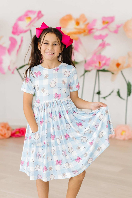 SALE Take Me Out to the Bow Game S/S Pocket Twirl Dress - Mila & Rose ® - Flyclothing LLC