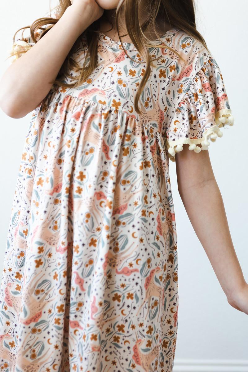 Unicorn Soiree Pom Pom Dress - Mila & Rose ® - Flyclothing LLC