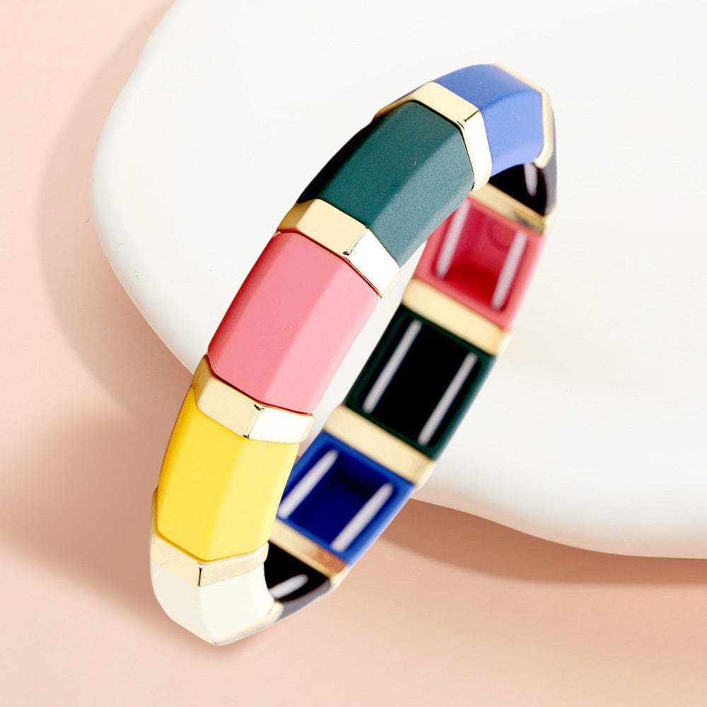 Colorful Wood Stretch Bracelet - Madeline Love - Flyclothing LLC