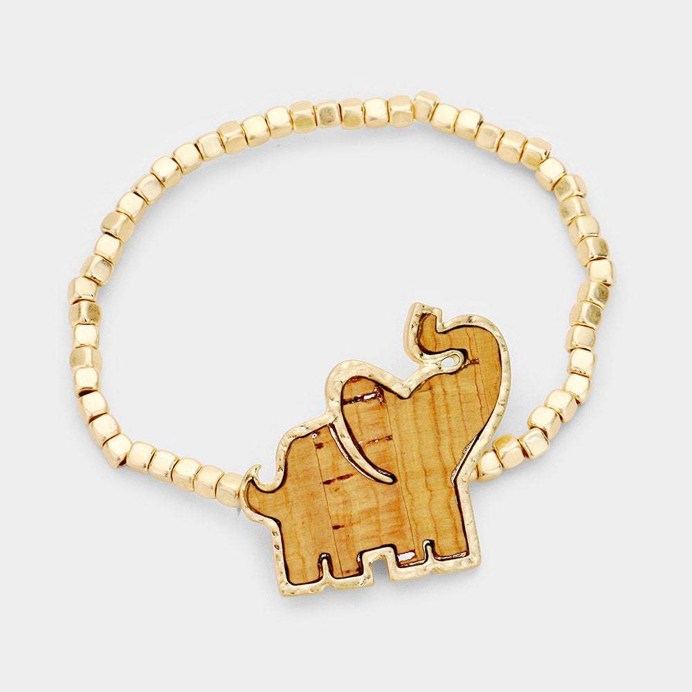 Elephant Metal Bead Stretch Bracelet - Madeline Love - Flyclothing LLC
