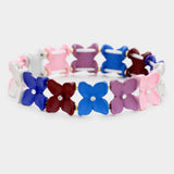 Colorful Flower Rhinestone Stretch Bracelet - Madeline Love - Flyclothing LLC