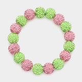 Rhinestone Pave Ball Stretch Bracelet - Madeline Love - Flyclothing LLC