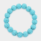 Rhinestone Pave Ball Stretch Bracelet - Madeline Love - Flyclothing LLC