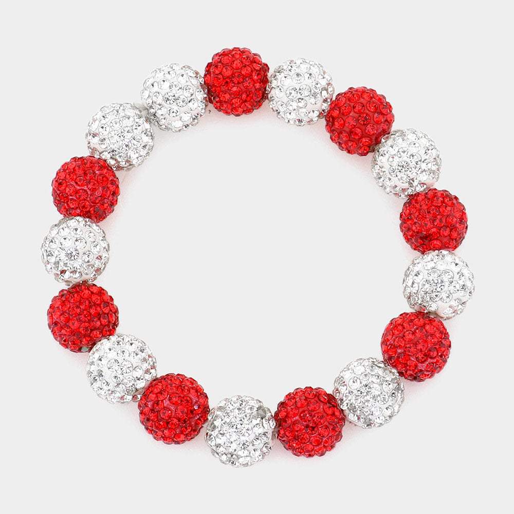 Rhinestone Pave Ball Stretch Bracelet - Madeline Love - Flyclothing LLC