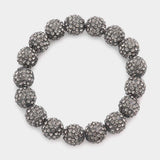 Rhinestone Pave Ball Stretch Bracelet - Madeline Love - Flyclothing LLC