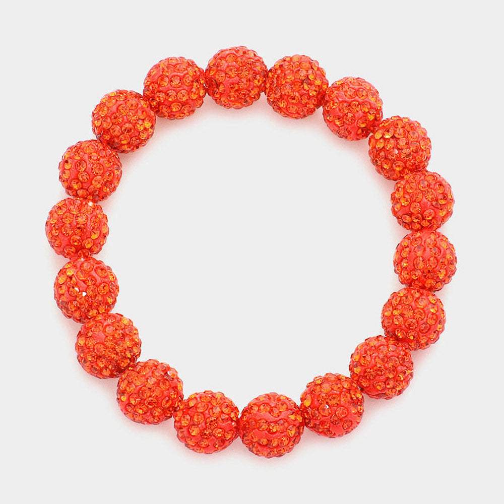 Rhinestone Pave Ball Stretch Bracelet - Madeline Love - Flyclothing LLC