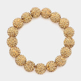 Rhinestone Pave Ball Stretch Bracelet - Madeline Love - Flyclothing LLC