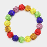 Rhinestone Pave Ball Stretch Bracelet - Madeline Love - Flyclothing LLC
