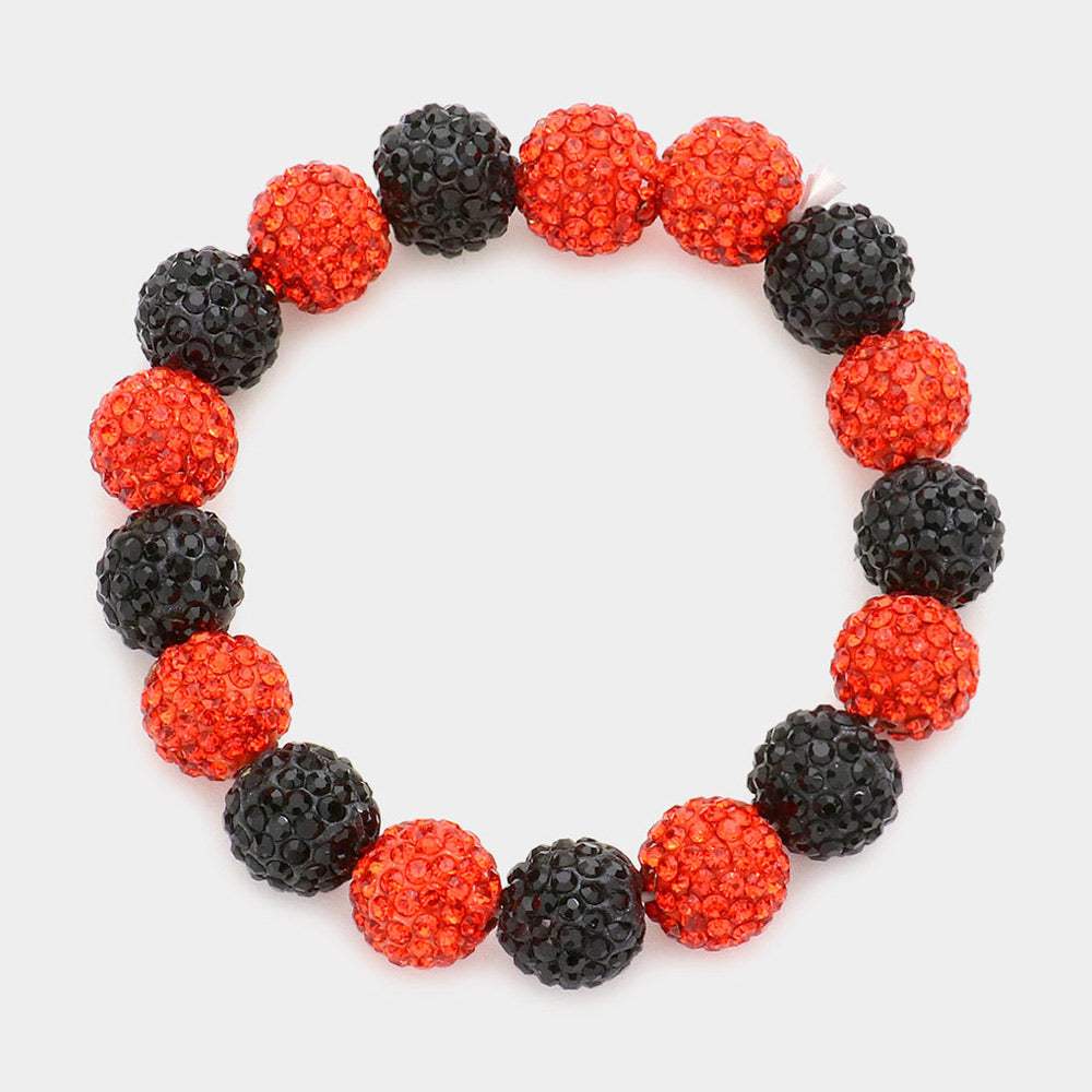 Rhinestone Pave Ball Stretch Bracelet - Madeline Love - Flyclothing LLC