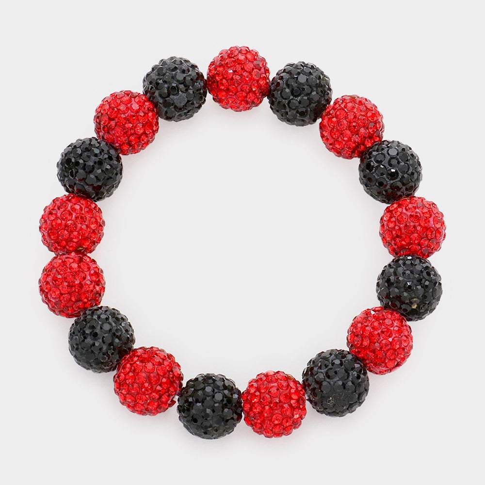 Rhinestone Pave Ball Stretch Bracelet - Madeline Love - Flyclothing LLC