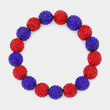 Rhinestone Pave Ball Stretch Bracelet - Madeline Love - Flyclothing LLC
