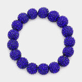 Rhinestone Pave Ball Stretch Bracelet - Madeline Love - Flyclothing LLC