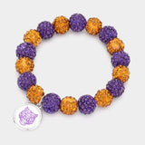 Tiger Accented Round Charm Shamballa Ball Stretch Bracelet - Madeline Love - Flyclothing LLC