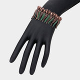 Antique Metal Feather Fringe Stretch Bracelet - Madeline Love - Flyclothing LLC