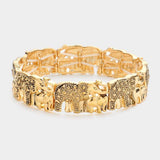 Elephant Antique Metal Stretch Bracelet - Madeline Love - Flyclothing LLC