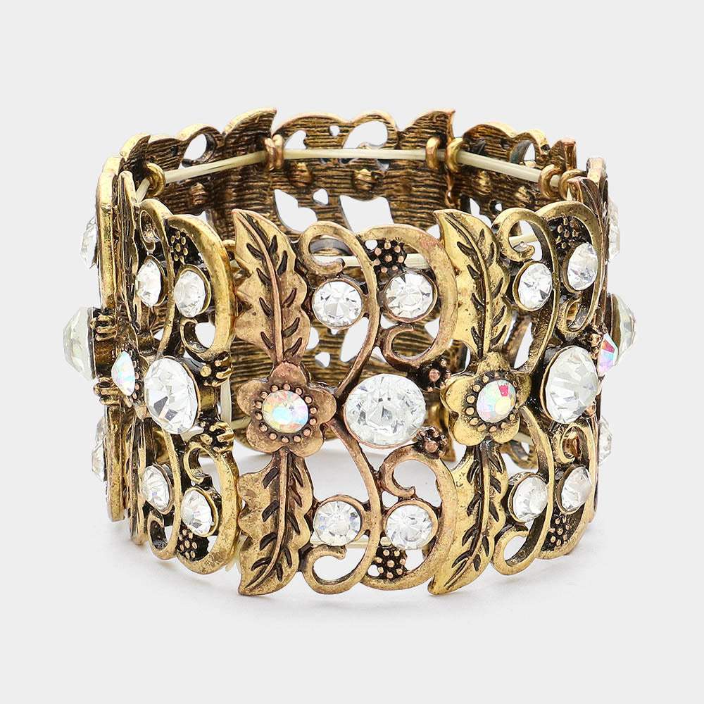 Floral Leaves Stretchable Bangle Bracelet - Madeline Love - Flyclothing LLC