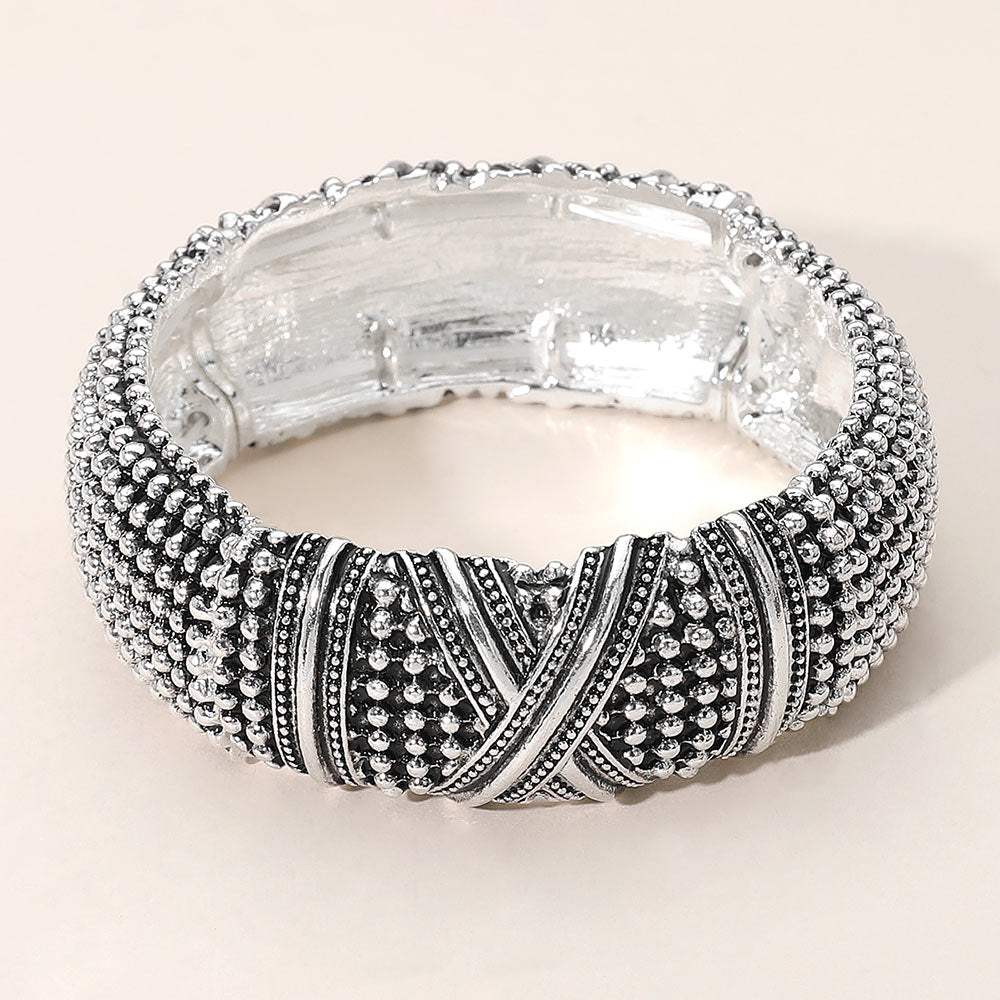 Antique Metal Boho Stretch Bracelet - Madeline Love - Flyclothing LLC
