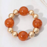 Metal Ball Bold Marbled Resin Ball Beaded Stretch Bracelet - Madeline Love - Flyclothing LLC