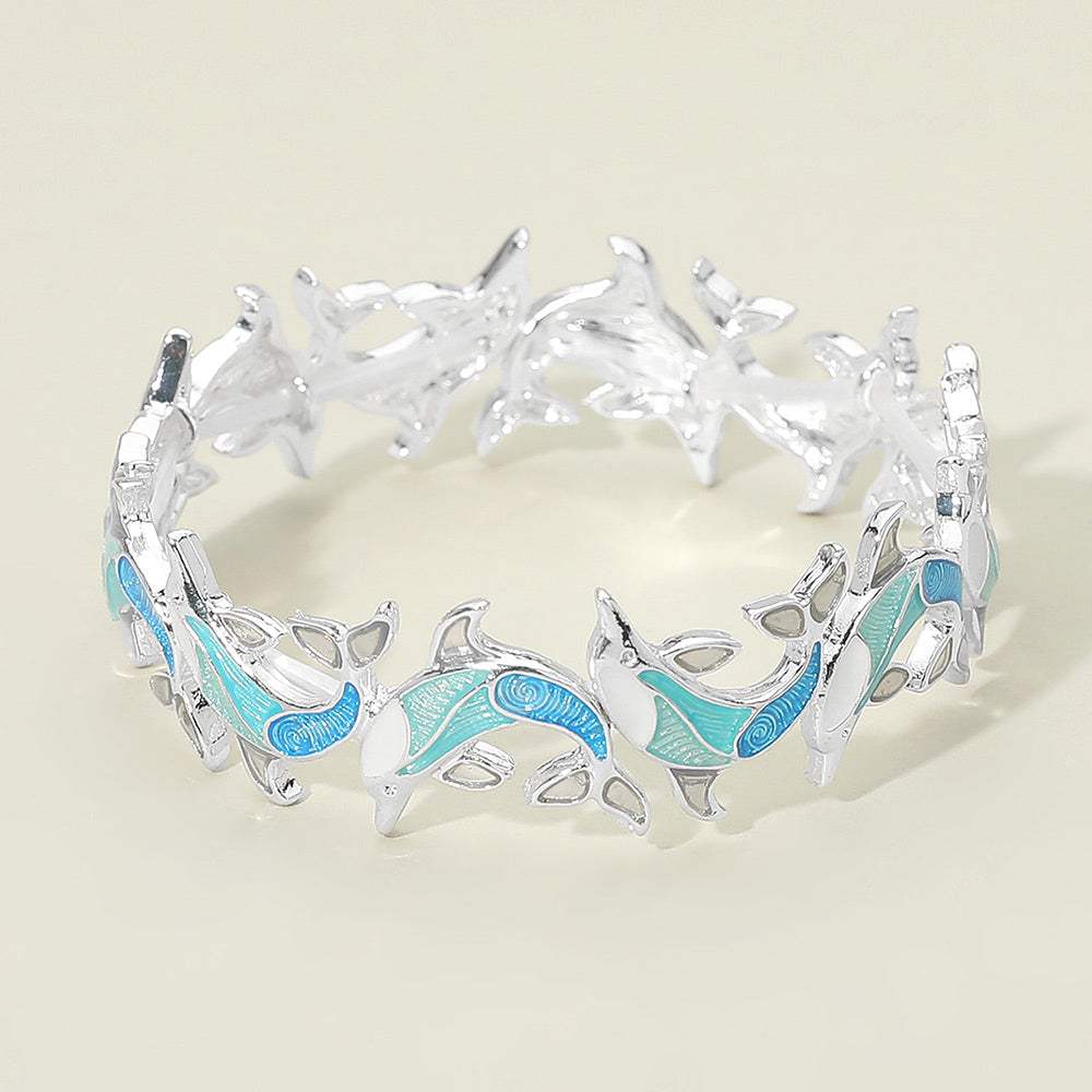 Dolphin Beaded Stretch Bracelet - Madeline Love - Flyclothing LLC
