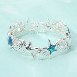 Coastal Starfish Shell Wave Link Stretch Bracelet - Madeline Love - Flyclothing LLC