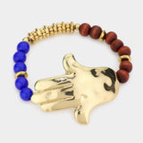 Hamsa hand Beaded Stretch Bracelet - Madeline Love - Flyclothing LLC