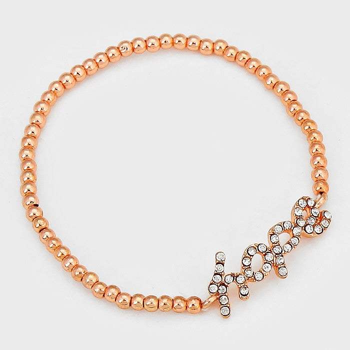 Crystal "Hope" Metal Ball Stretch Bracelet - Madeline Love - Flyclothing LLC