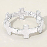Worn Metal Cross Stretch Bracelet - Madeline Love - Flyclothing LLC