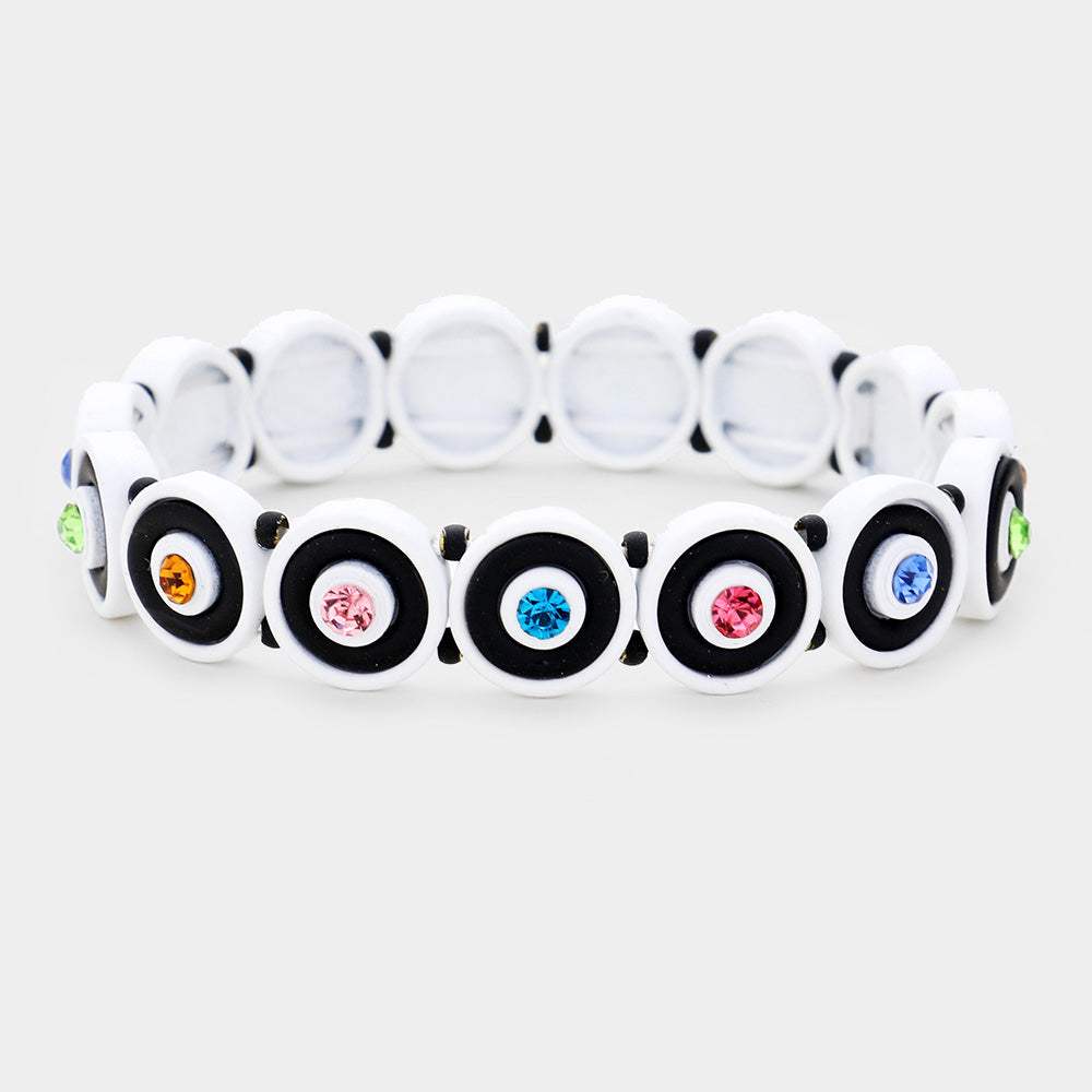 Round Crystal Resin Stretch Bracelet - Madeline Love - Flyclothing LLC