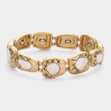 Hammered Metal Stretch Bracelet - Madeline Love - Flyclothing LLC